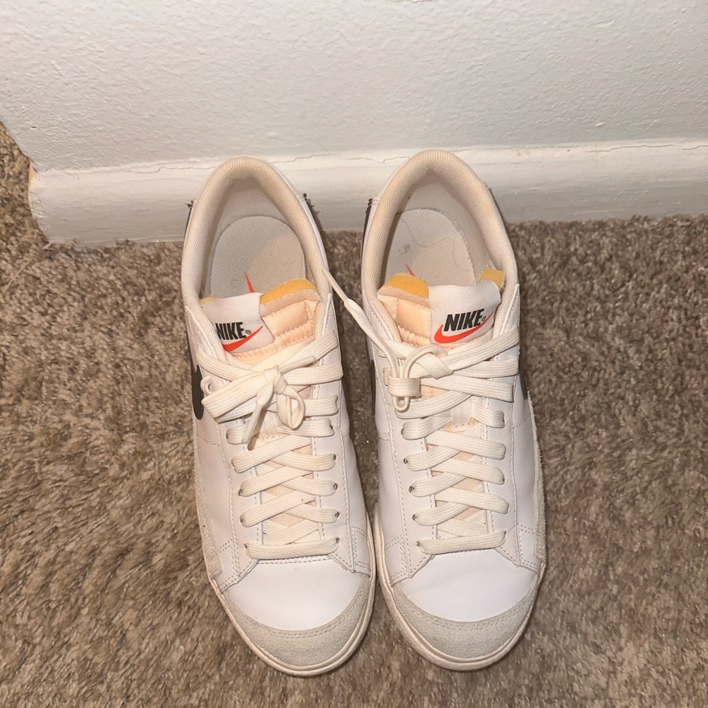 Nike White and Orange Women's Sneakers
